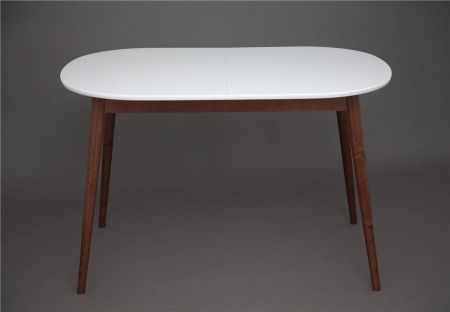 Стол овальный Алиса-1200 белый, темный, раздвижной