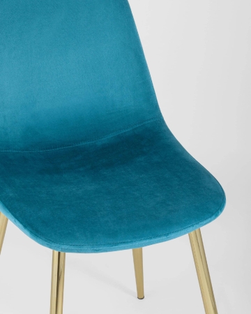 Стул Валенсия велюр аквамарин золотые ножки