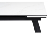Керамический стол Норман 140(200)х80х75 белый мрамор, черный