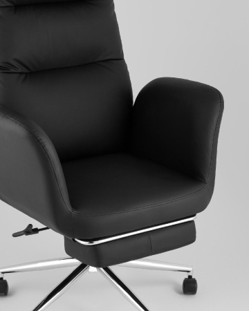 Кресло руководителя TopChairs Solid NC с оттоманкой черный