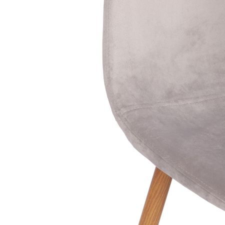 Стул BREEZE (mod. 4724) вельвет и металл, 44х53х87 см, светло-серый и натуральный