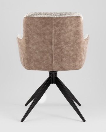 Стул обеденный Waldo светло-серый c бежевой экокожей