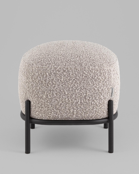 Пуф Стоун ткань букле серо-бежевый