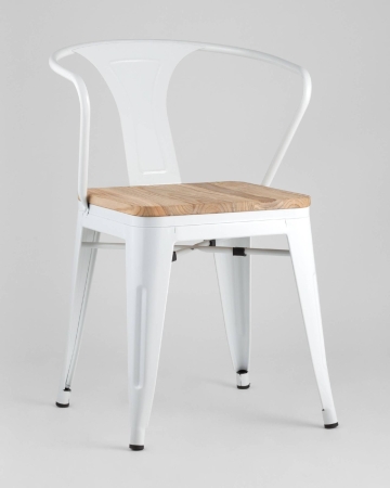 Стул TOLIX ARM WOOD с подлокотниками белый Стул TOLIX ARM WOOD с подлокотниками белый