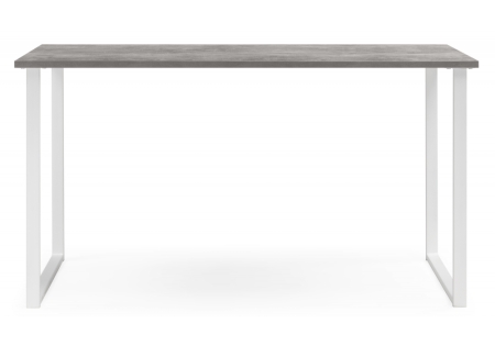 Стол деревянный Лиман 140 x 80 бетон светлый, белый матовый