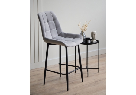 Барный стул Челси светло-серый (zd 960), черный