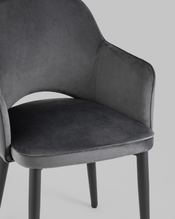 Стул Венера ткань и металл, серый и черный