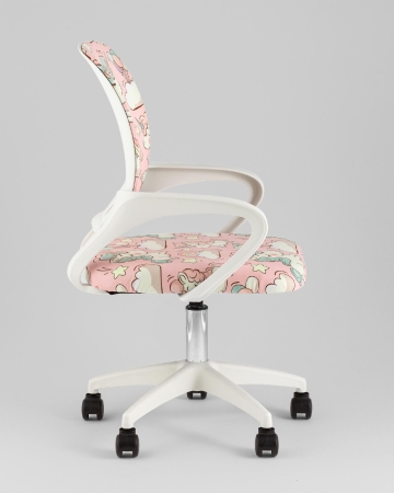 Кресло офисное TopChairs Simple SN Junior принт Unicorns пластик белый