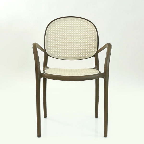 Кресло N-70 цвет кофейный с белой сеткой