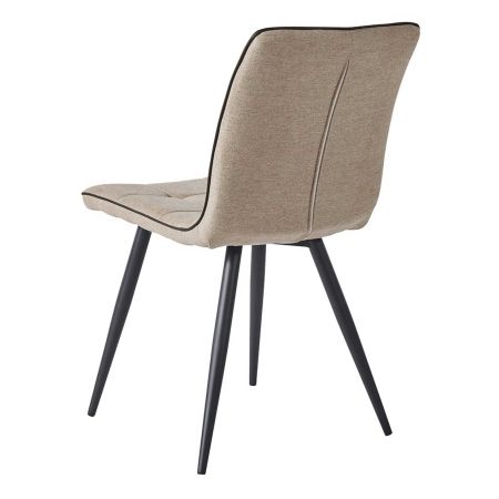 Стул SKY 6800-1 бежевый JJ12-18, черный кант PU, черный металл