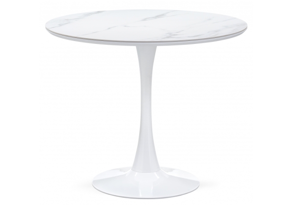 Керамический стол Тулип 90х74 белый мрамор, белый