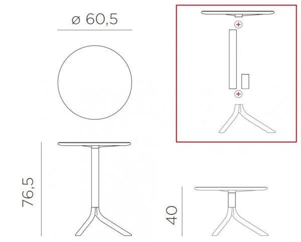 Стол пластиковый обеденный Spritz + Spritz Mini горчичный