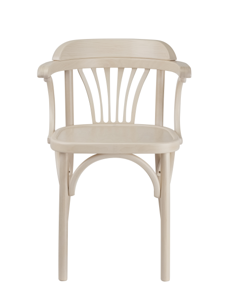 Деревянный стул Венский беленый дуб с твердым сиденьем с дугами назад