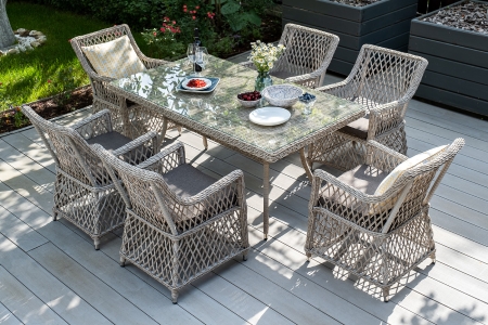 "Латте" плетеное кресло из искусственного ротанга, бежевый