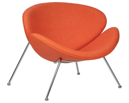 Кресло дизайнерское EMILY, оранжевая ткань AF, хромированная сталь