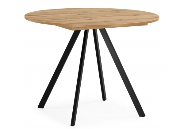 Стол деревянный Карпер 90(120) дуб вотан, черный матовый