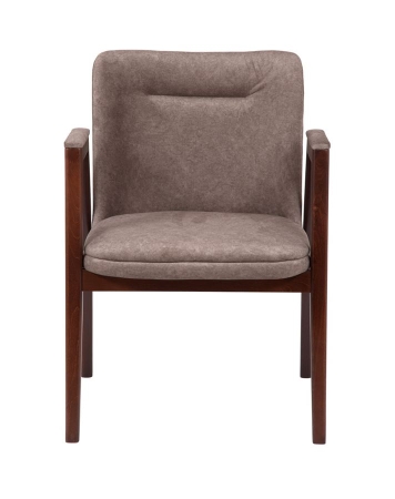 Кресло "Монд" темное дерево и коричневый, дерево и ткань