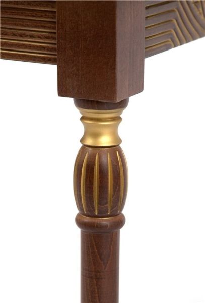 Стол журнальный "Мили" темный орех, патина золото, 53х53хН55