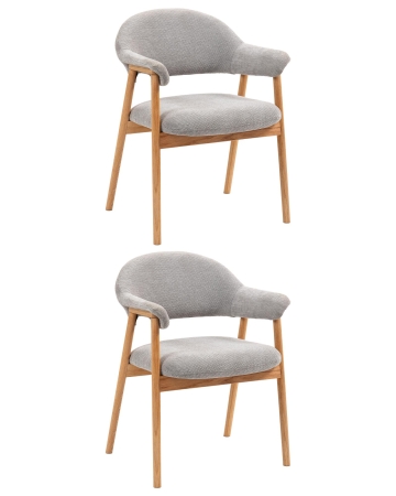 Стул обеденный Tavu с деревянными ножками серый 2 шт.