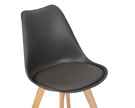 Стул обеденный JERRY SOFT ножки светлый бук, сиденья темно-серый G-04