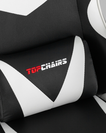 Кресло спортивное TopChairs MG-7019 черно-белый фото в интернет-магазине Stoolmarket