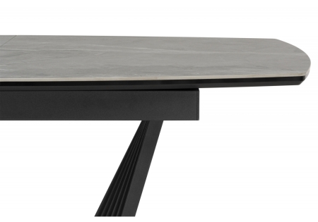 Керамический стол Вейл 160(205)х89 larka grey, черный