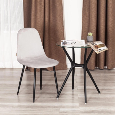 Стул BREEZE (mod. JSC-58) велюр и металл, серый и черный