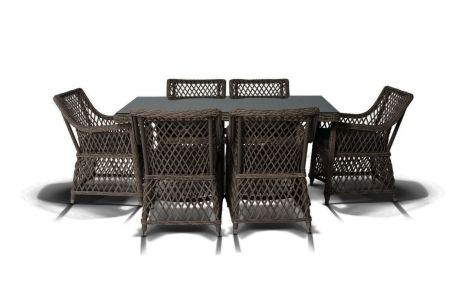 Обеденная группа "Латте" плетеная, цвет соломенный