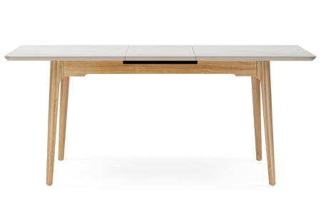 Керамический стол Halmar 140(180)x80 белый спеченный камень, светлое дерево