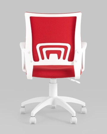 Кресло офисное ST-BASIC-W TopChairs красная ткань крестовина белый пластик
