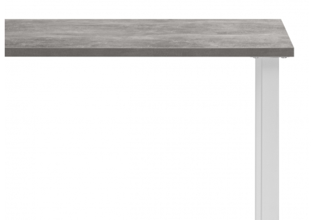 Стол деревянный Лиман 140 x 80 бетон светлый, белый матовый
