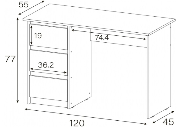 Компьютерный стол Идена СТП06-1200 ЛДСП белый Компьютерный стол Идена СТП06-1200 ЛДСП белый