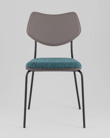 Стул обеденный Casey темно-бирюзовый с серой экокожей