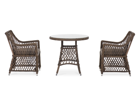 "Эспрессо–80 L" обеденная группа плетеная, цвет коричневый