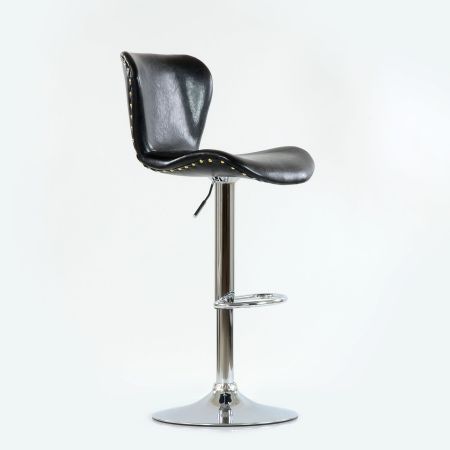 Барный стул Barneo N-87 Over, хром - SPU черный глянец