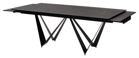 Стол RIETI 200 NERO KL-116 черный мрамор матовый, итальянская керамика, черный каркас