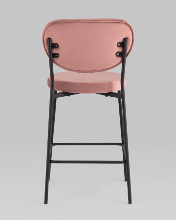 Стул полубарный Барбара NEW велюр пыльно-розовый