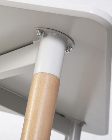 Стол обеденный SERRA ножки светлый бук, столешница светло-серая