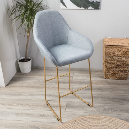 Кресло бар Kent Грей/Линк золото