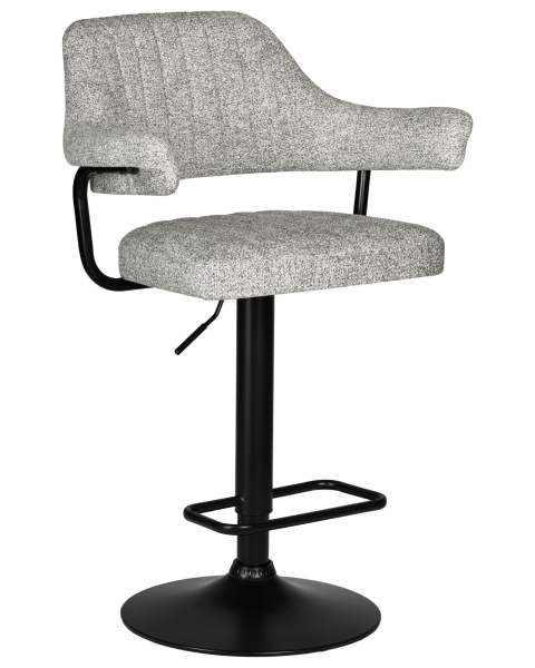 Стул барный CHARLY BLACK светло-серый твид LEO04