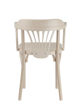 Деревянный стул Венский беленый дуб с твердым сиденьем с дугами назад