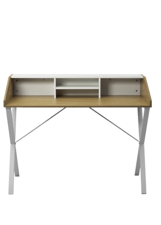 Компьютерный стол ORLA H475 дуб натуральный, белый каркас