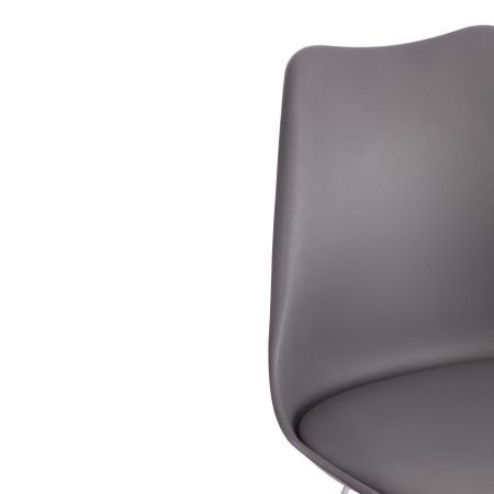 Стул TULIP IRON CHAIR (mod.EC-123) металл и пластик, 54.5*48*83.5 см, серый
