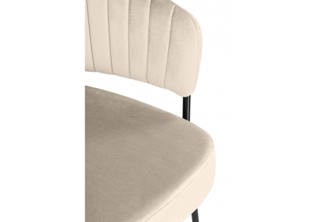 Стул на металлокаркасе Лео светло-бежевый (H-05), черный