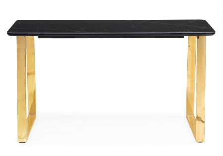 Керамический стол Селена 2 140х80 черный мрамор, золото