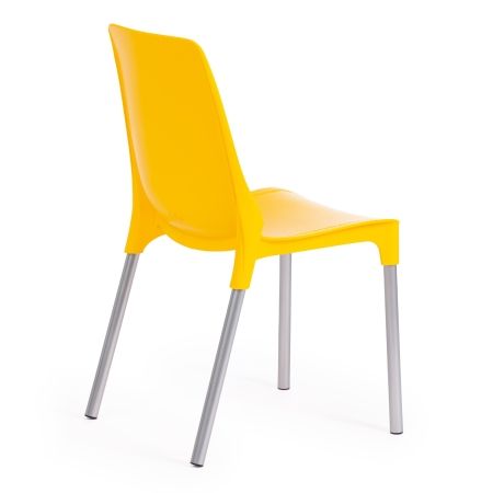 Стул GENIUS (mod 75) металл и пластик, 46x56x84cм, желтый, ножки хром