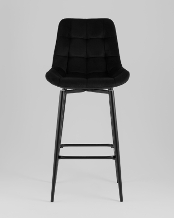 Стул барный Флекс с поворотным механизмом велюр черный