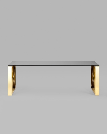 Журнальный стол 120*60 КРОСС золото стекло дым