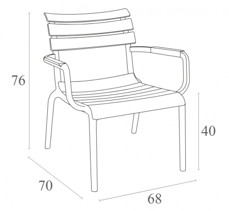 Кресло лаунж пластиковое Siesta Contract Paris Lounge марсала