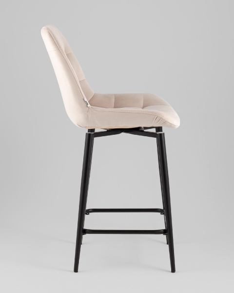 Стул полубарный Флекс с поворотным механизмом велюр бежевый